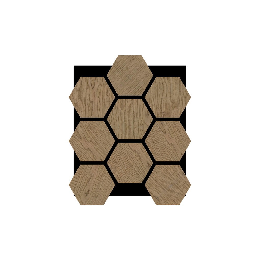 Acoustic Hexagonal Decorative Wood Panels, Decorative Soundproof Panels, 3D Wood Wall Panels (Pack of 2)-Walnut