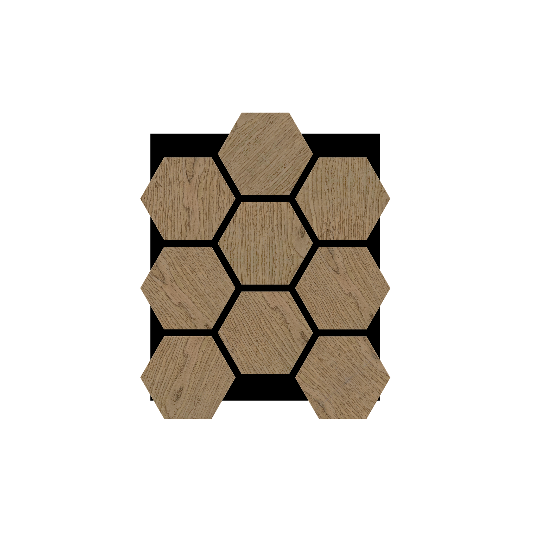 Acoustic Hexagonal Decorative Wood Panels, Decorative Soundproof Panels, 3D Wood Wall Panels (Pack of 2)-Walnut