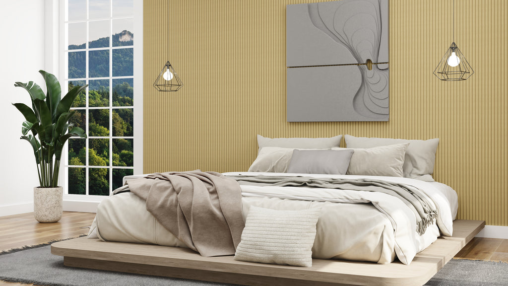 94.5" × 23.6" Flexible Tambour Wall Panel, Semi-Circle, 3D Slat Wood Wall Panels, Interior Design Wood Panels For Walls- White Oak