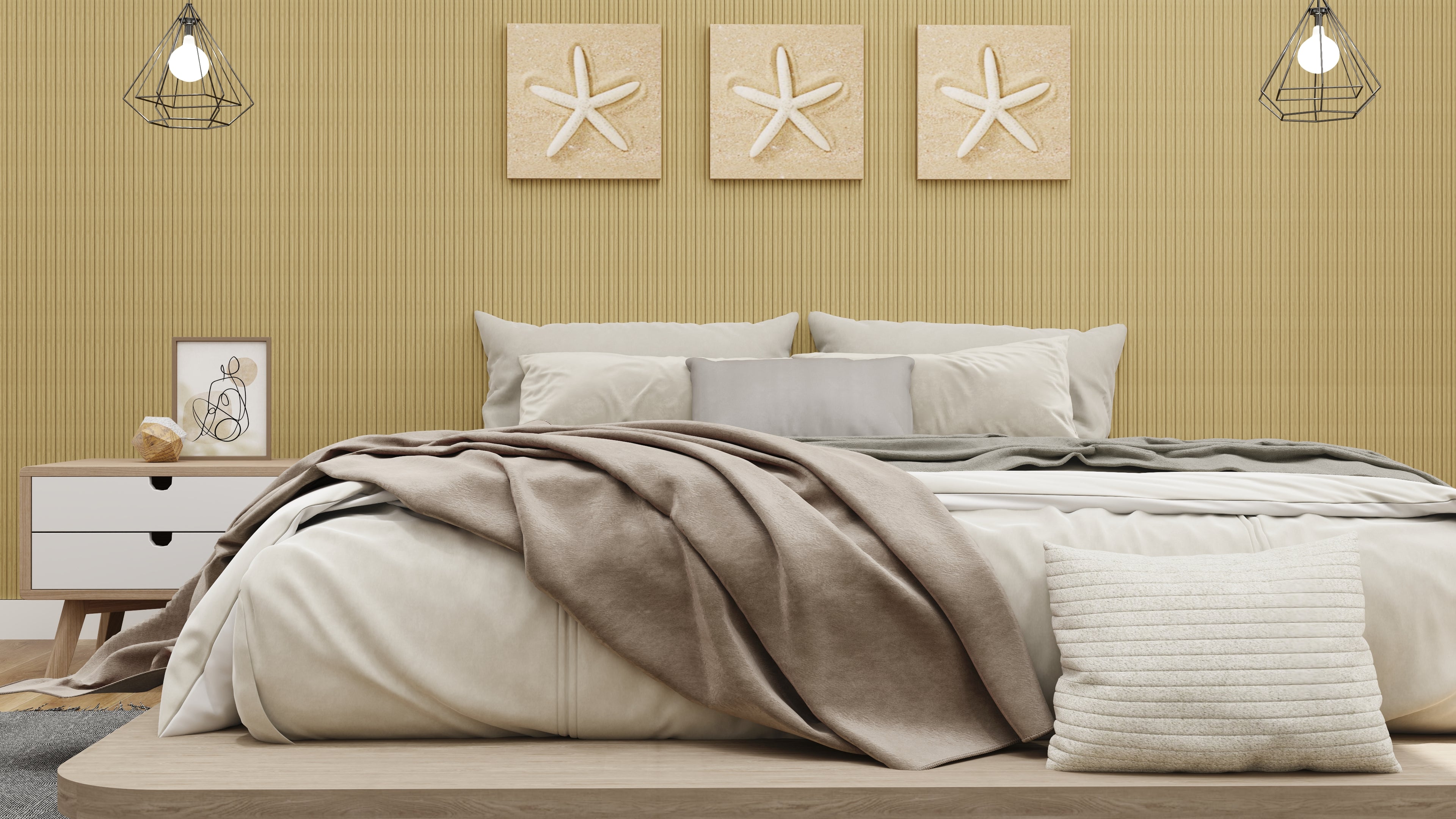 94.5" × 23.6" Double Fluted Flexible Tambour Wall Panel, Semi-Circle, 3D Slat Wood Wall Panels, Interior Design Wood Panels For Walls- White Oak