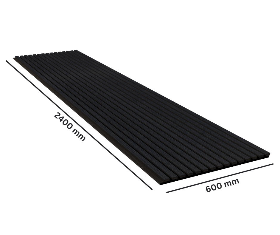 94.5'' x 23.6'' Wood Slat Acoustic Panels, Decorative Soundproof Panels for Walls and Ceilings, 3D Slat Wood Wall Panels-Black