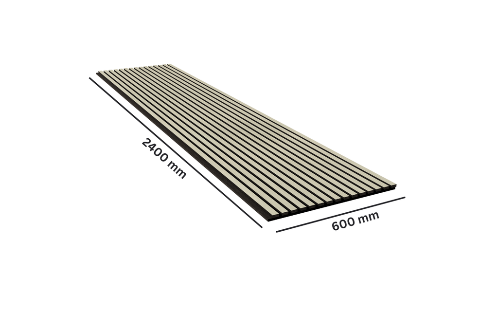 94.5'' x 23.6'' Wood Slat Acoustic Panels, Decorative Soundproof Panels for Walls and Ceilings, 3D Slat Wood Wall Panels-Silver Pear