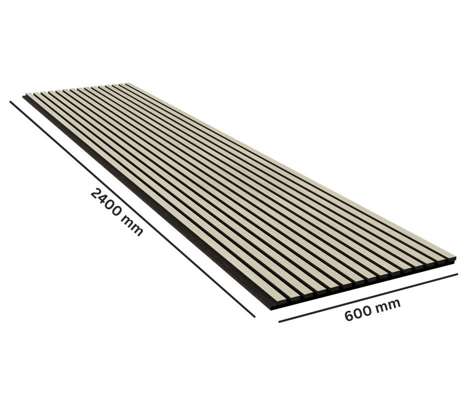 94.5'' x 23.6'' Wood Slat Acoustic Panels, Decorative Soundproof Panels for Walls and Ceilings, 3D Slat Wood Wall Panels-Silver Pear