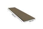 Brown rectangular mat with dimensions 2400 mm x 600 mm on a white background