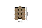 Acoustic Hexagonal Decorative Wood Panels, Decorative Soundproof Panels, 3D Wood Wall Panels (Pack of 2)-Walnut