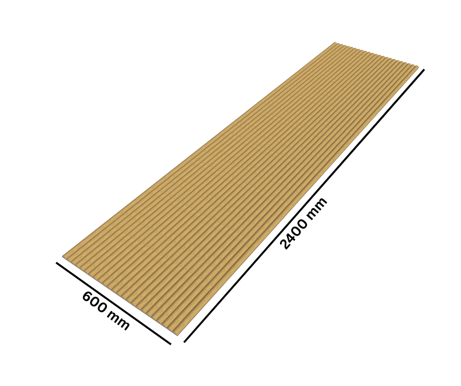 94.5" × 23.6" Flexible Tambour Wall Panel, Semi-Circle, 3D Slat Wood Wall Panels, Interior Design Wood Panels For Walls- White Oak